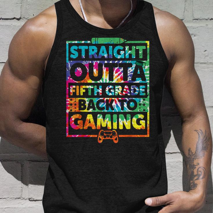 Straight Outta Fifth Grade Gaming 5Th Grade Gamer Tie Dye Unisex Tank Top Gifts for Him