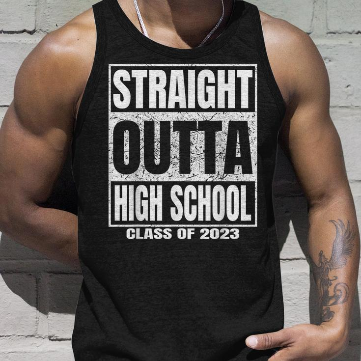 Straight Outta High School Class Of 2023 Funny Graduation Unisex Tank Top Gifts for Him