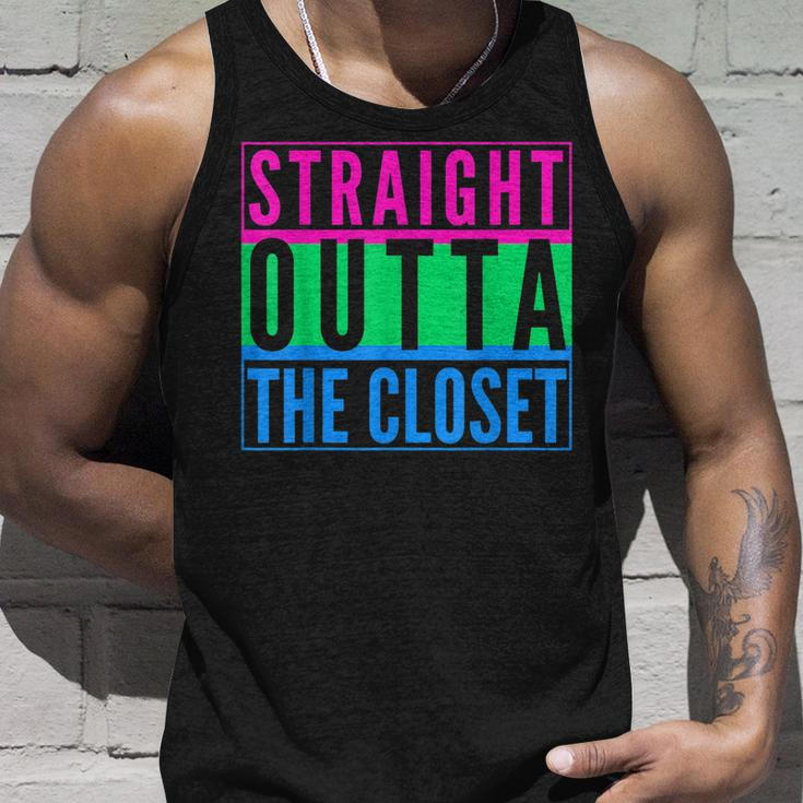 Straight Outta The Closet Lgbt Pride Polysexual Poly Gay Unisex Tank Top Gifts for Him