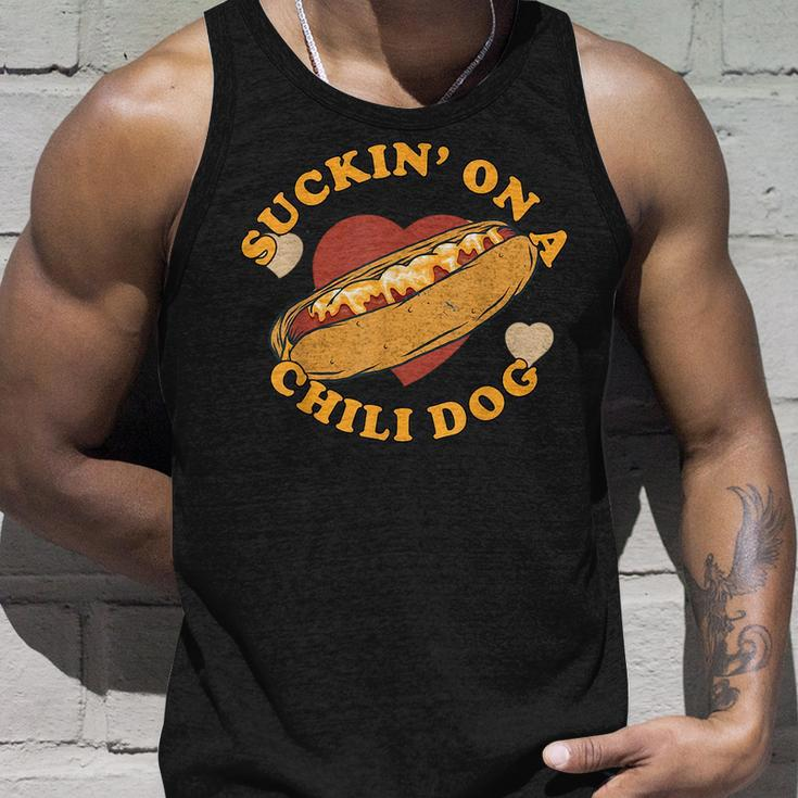 Suckin On A Chili Dog Foodie Funny Unisex Tank Top Gifts for Him