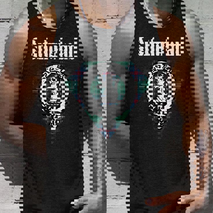 Sutherland Clan Scottish Name Coat Of Arms Tartan Unisex Tank Top Gifts for Him