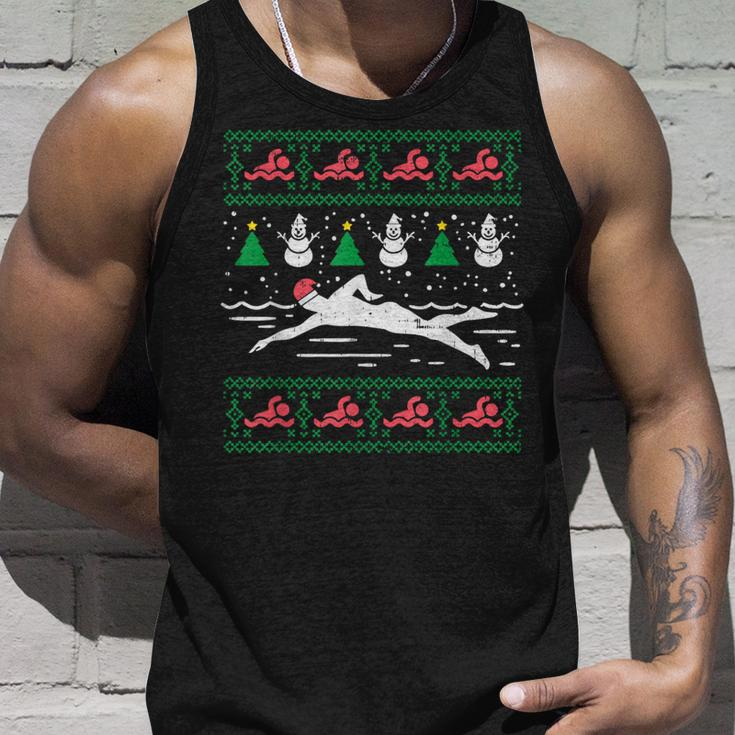 Swimmin Santa Ugly Christmas Sweater Sport Swim Swimmer Tank Top Gifts for Him
