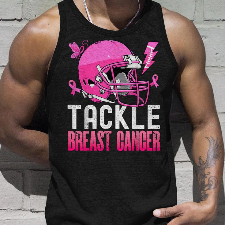 Tackle Breast Cancer Awareness Fighting American Football Tank Top Gifts for Him