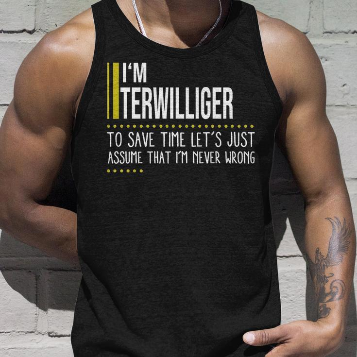 Terwilliger Name Gift Im Terwilliger Im Never Wrong Unisex Tank Top Gifts for Him