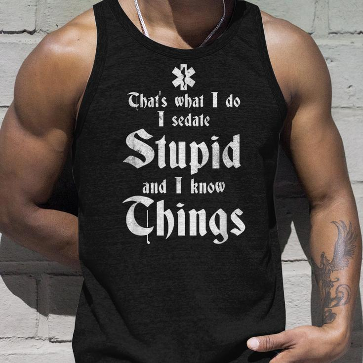 Thats What I Do Sedate Stupid And Know Things Funny Emt Unisex Tank Top Gifts for Him