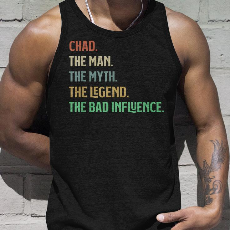 The Name Is Chad The Man Myth Legend And Bad Influence Unisex Tank Top Gifts for Him