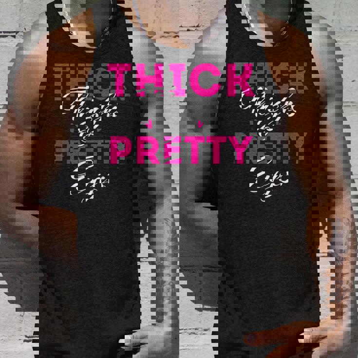 Thick Thighs & Pretty Eyes - Workout Fitness Unisex Tank Top Gifts for Him