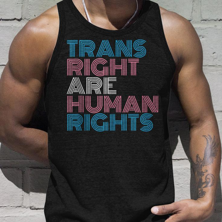 Trans Rights Are Human Rights Transgender Lgbtq Pride Retro Tank Top Gifts for Him