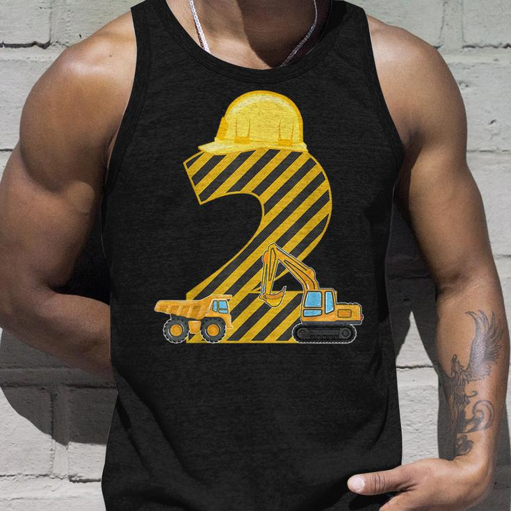 Two 2Yr 2Nd Birthday Construction Outfit Boy 2 Years Old Unisex Tank Top Gifts for Him