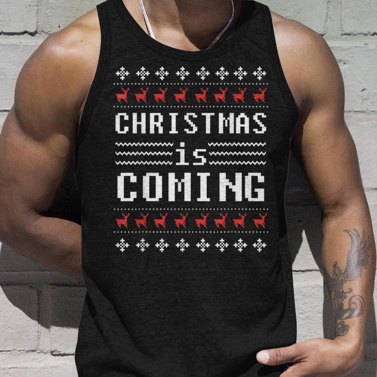 Ugly Christmas Sweater Christmas Is Coming Holiday Tank Top Gifts for Him