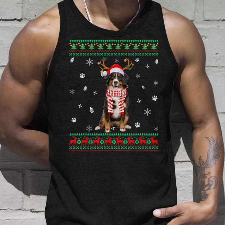 Ugly Sweater Christmas Bernese Mountain Dog Santa Reindeer Tank Top Gifts for Him