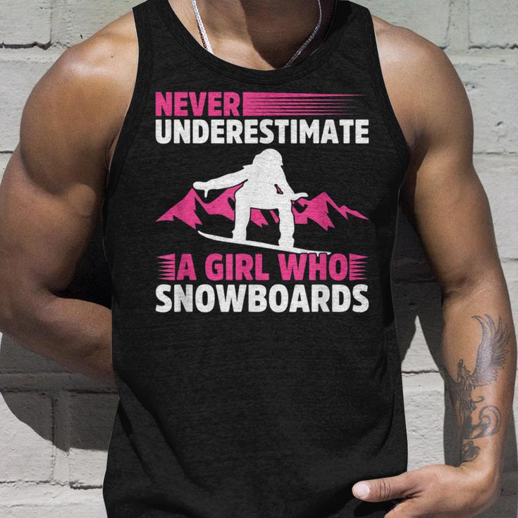 Never Underestimate A Girl Snowboard Snowboarder Wintersport Tank Top Gifts for Him