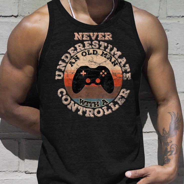 Never Underestimate An Old Man With A Controller Old Man Tank Top Gifts for Him