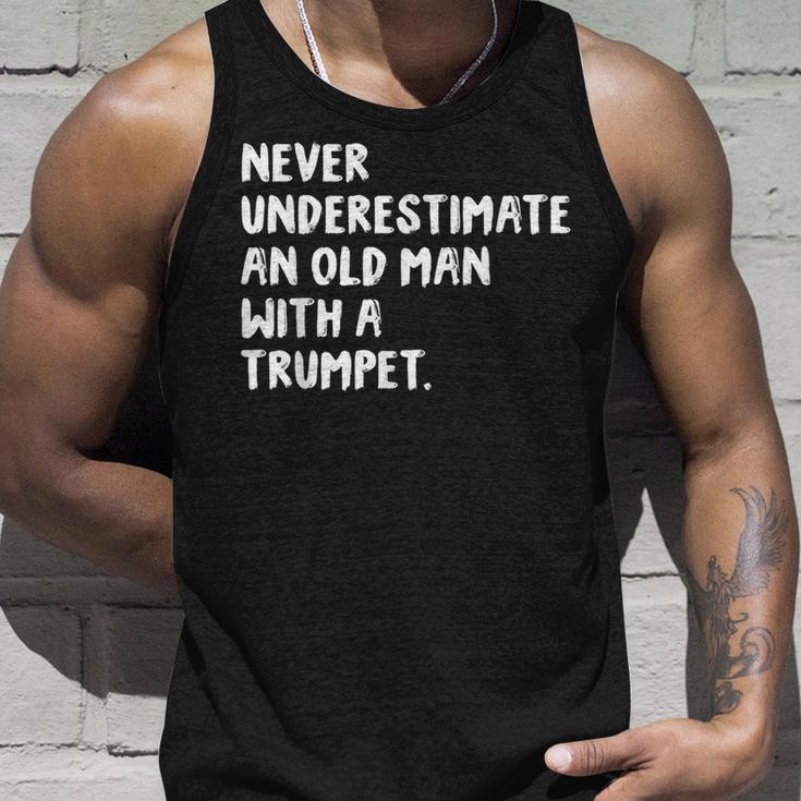 Never Underestimate An Old Man With A Trumpet Musician Old Man Tank Top Gifts for Him