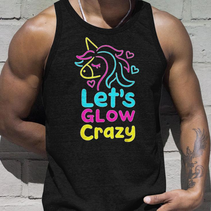 Unicorn Let's Go Crazy Retro 80S Group Party Squad Matching Tank Top Gifts for Him