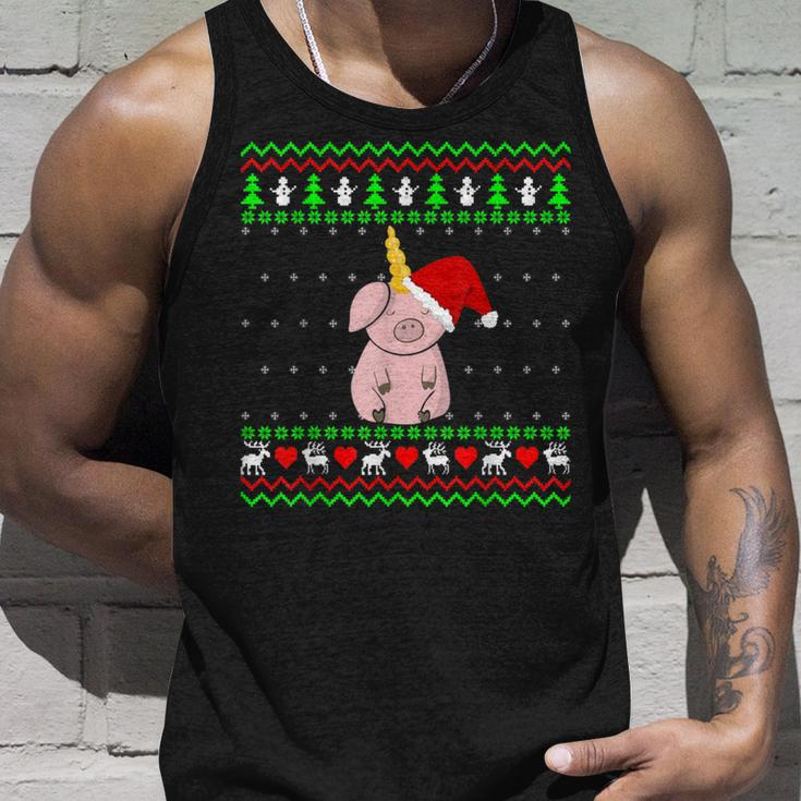 Unicorn Pig Ugly Christmas Sweater Tank Top Gifts for Him