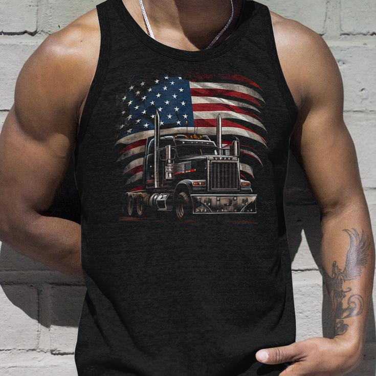 Us American Flag Trucker Truck Driver Gift Unisex Tank Top Gifts for Him