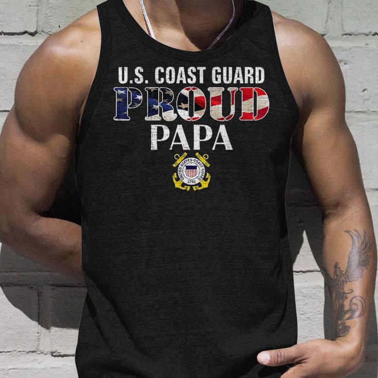 Us Proud Coast Guard Papa With American Flag Veteran Day Veteran Tank Top Gifts for Him