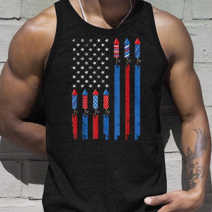 Usa Flag Fireworks Patriotic 4Th Of July America For Mens Patriotic Tank Top Gifts for Him