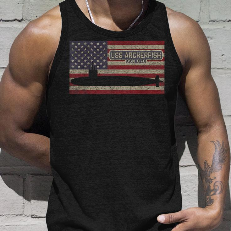 Uss Archerfish Ssn678 Submarine American Flag Gift Unisex Tank Top Gifts for Him