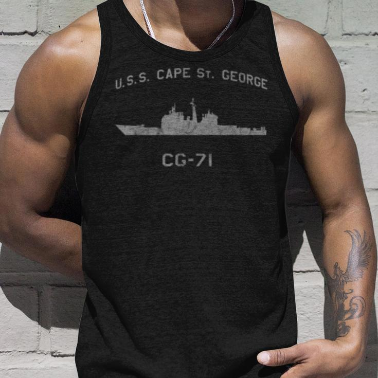 Uss Cape St George Cg-71 Ship Waterline Profile Silhouette Unisex Tank Top Gifts for Him