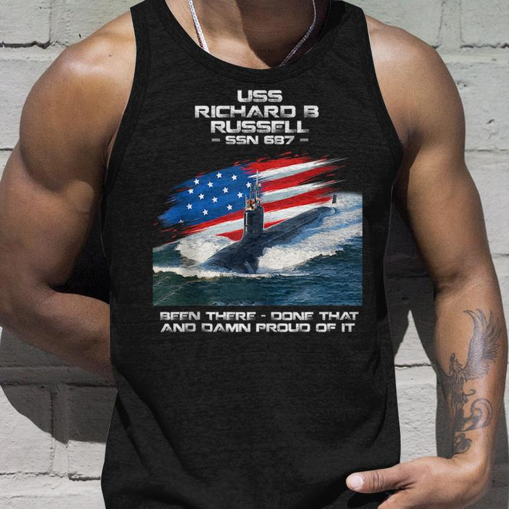 Uss Richard B Russell Ssn-687 American Flag Submarine Unisex Tank Top Gifts for Him