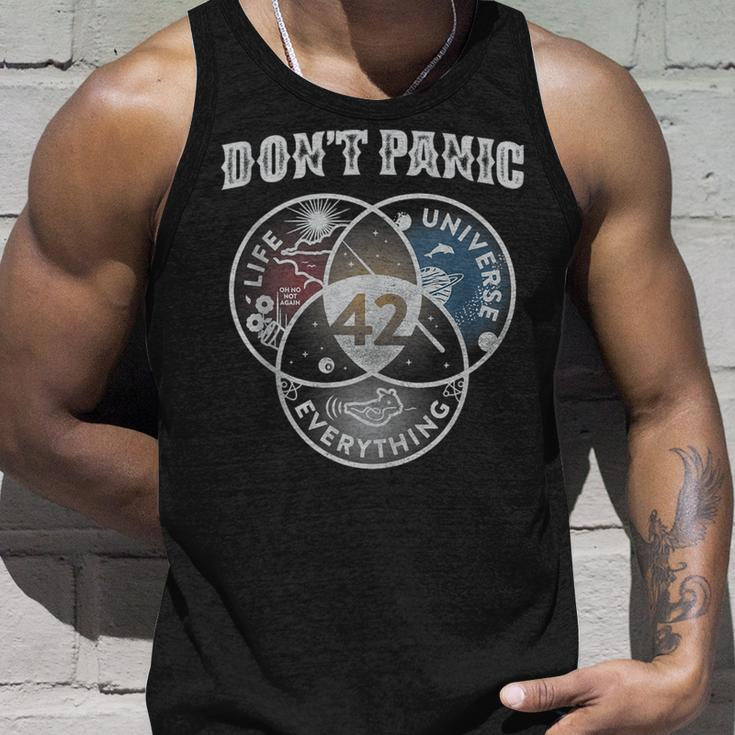 Venn Diagram Dont Panic Life The Universe And Everything 42 Tank Top Gifts for Him