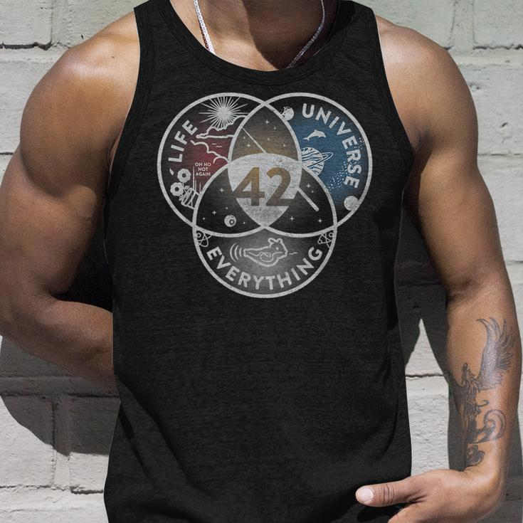 Venn Diagram Life The Universe And Everything - 42 Life Unisex Tank Top Gifts for Him