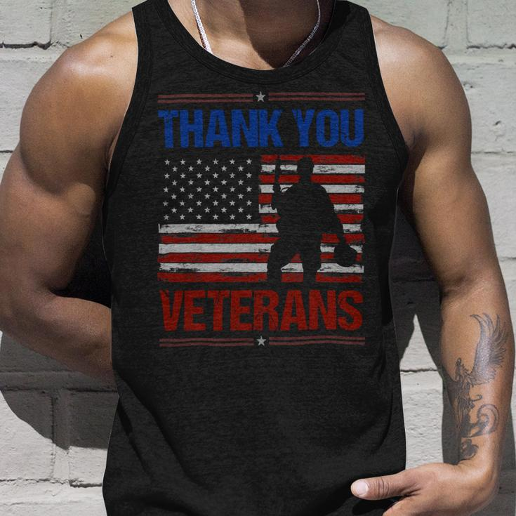 Veteran Vets Thank You Veterans Service Patriot Veteran Day American Flag 3 Veterans Unisex Tank Top Gifts for Him