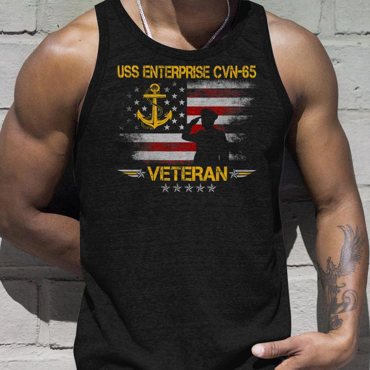 Veteran Vets Uss Enterprise Cvn65 Aircraft Carrier Veteran Flag Vintage Veterans Unisex Tank Top Gifts for Him