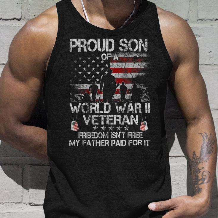 Veteran Vets Ww 2 Military Shirt Proud Son Of A Wwii Veterans Unisex Tank Top Gifts for Him