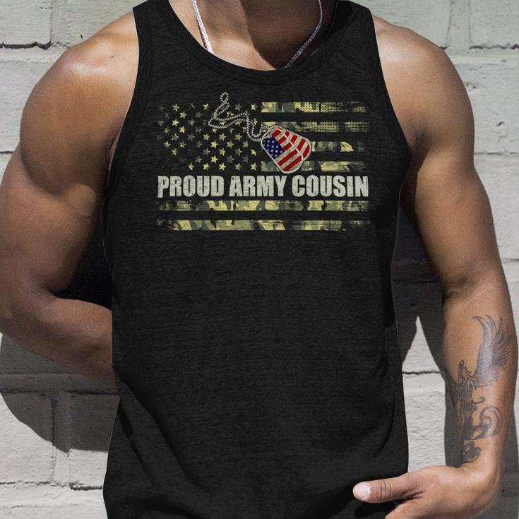 Vintage American Flag Proud Army Cousin Veteran Day Gift 75 Unisex Tank Top Gifts for Him