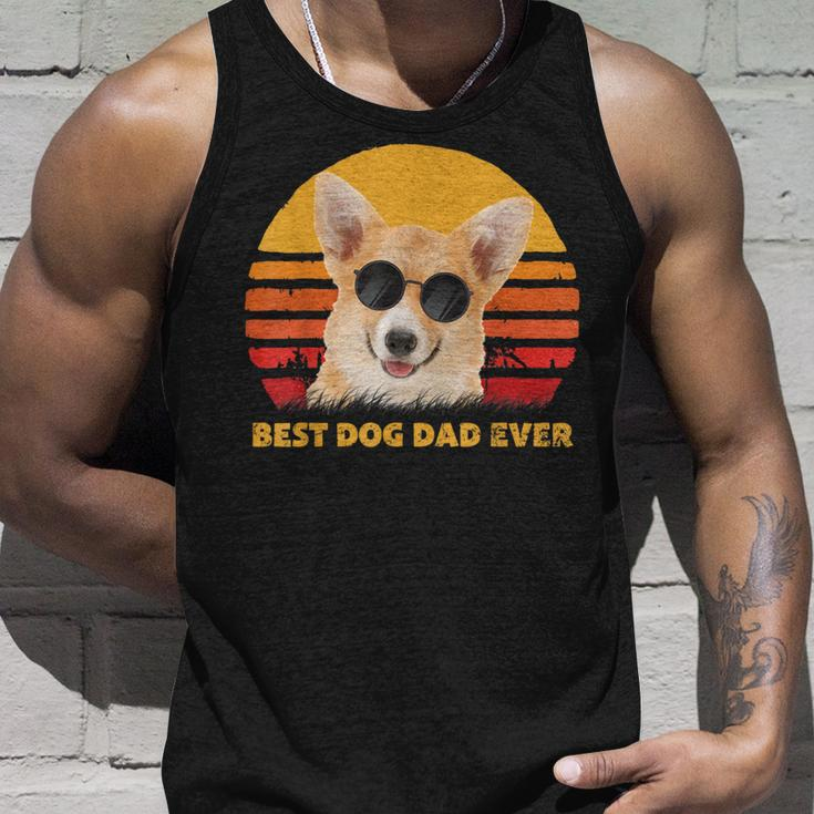 Vintage Best Corgi Dog Dad Ever Puppy Fathers Day Unisex Tank Top Gifts for Him