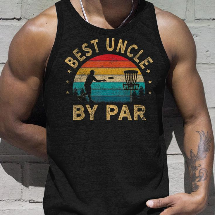 Vintage Best Uncle By Par Disc Golf Funny Fathers Day Unisex Tank Top Gifts for Him