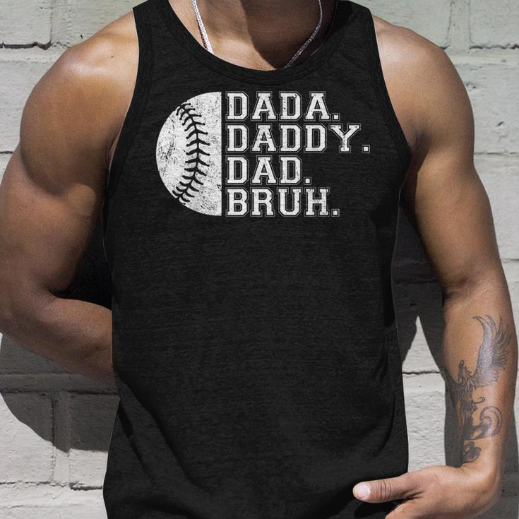 Vintage Fathers Day Dada Daddy Dad Bruh Baseball Unisex Tank Top Gifts for Him