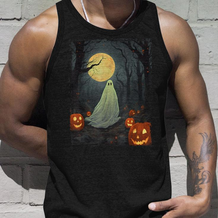Vintage Ghost In Gothic Forest Full Moon Halloween Tank Top Gifts for Him
