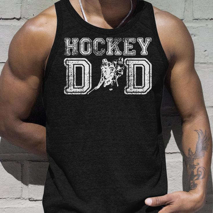Vintage Ice Hockey Dad Player Daddy Fathers Day Cool Gift Unisex Tank Top Gifts for Him