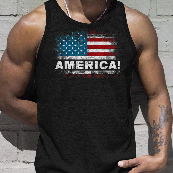 Vintage Merica 4Th Of July Usa Flag Patriotic American Mens Unisex Tank Top Gifts for Him