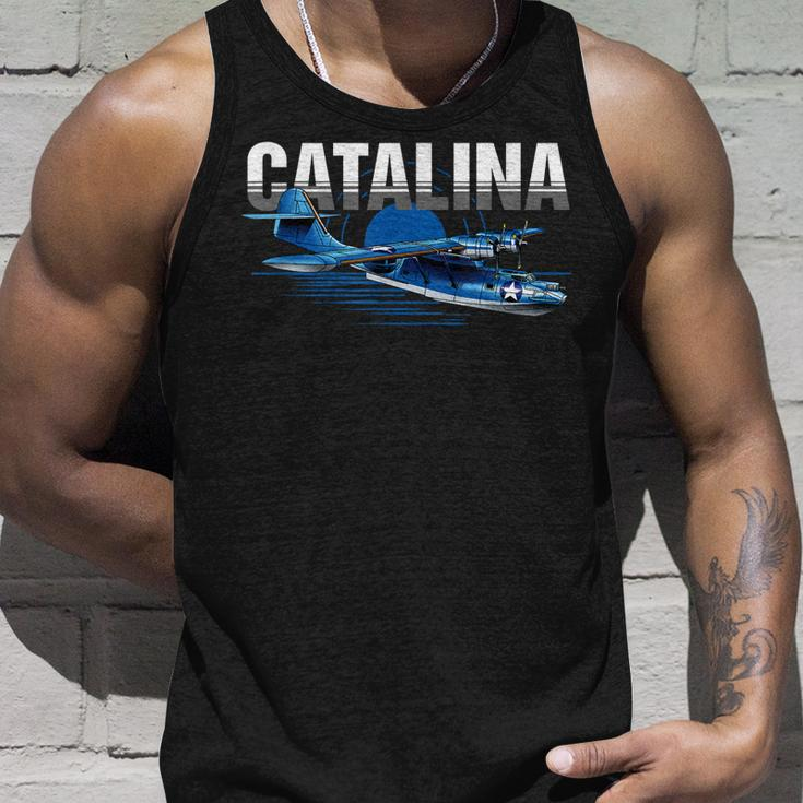 Vintage Military Aviation Flying Boat Unisex Tank Top Gifts for Him
