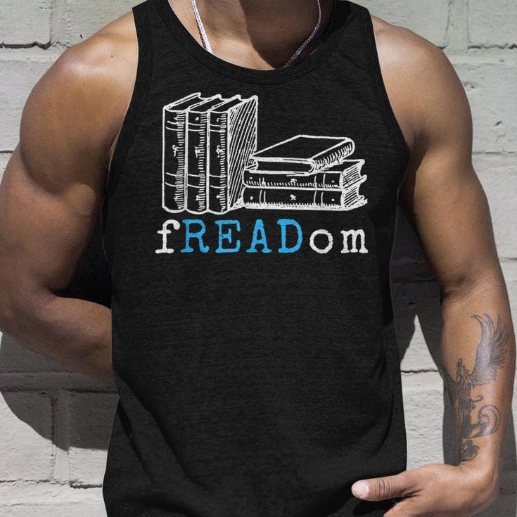 Vintage Retro Freadom I Read Banned Books Unisex Tank Top Gifts for Him