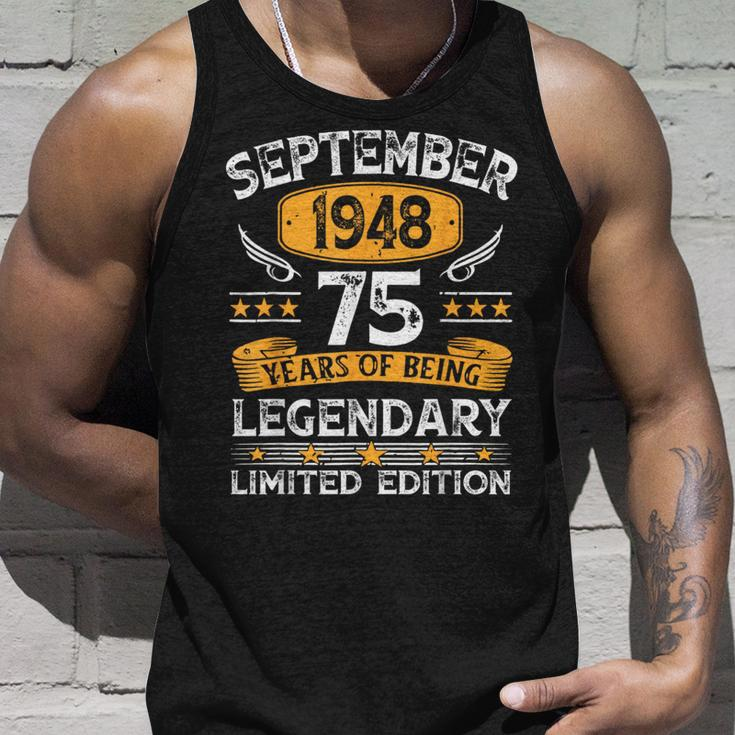Vintage September 1948 75 Years Old 75Th Birthday Tank Top Gifts for Him