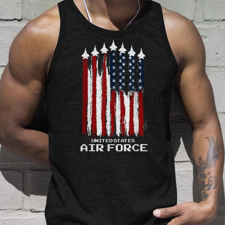 Vintage Us Air Force Veterans Usa American Flag 4Th Of July Tank Top Gifts for Him