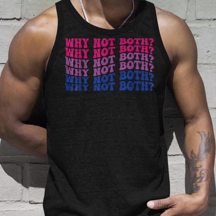 Vintage Why Not Both Funny Gay Bisexual Bi Flag Pride Unisex Tank Top Gifts for Him