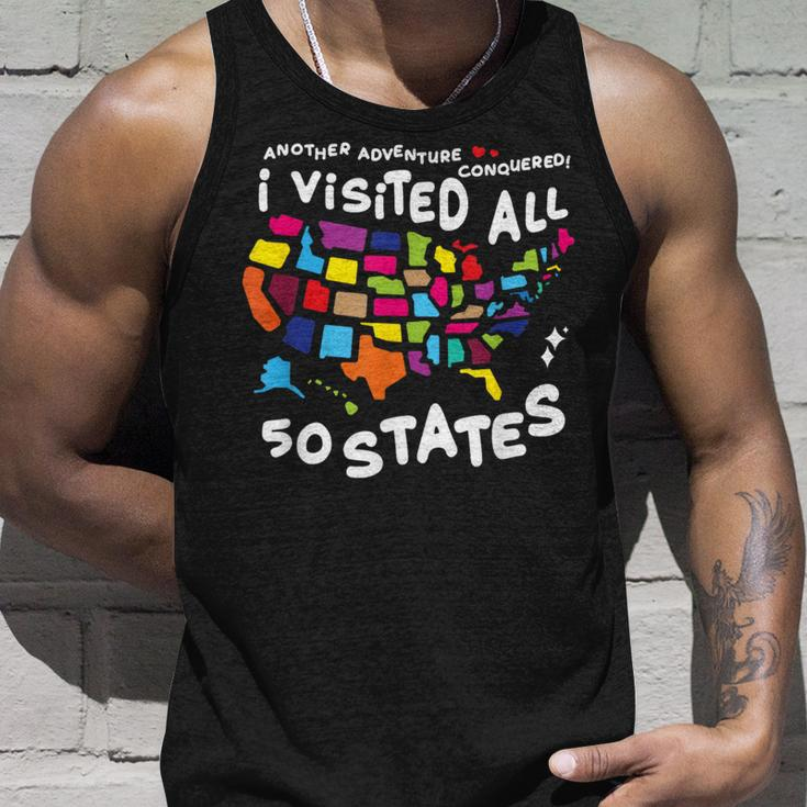 I Visited All 50 States Us Map Travel Challenge Tank Top Gifts for Him