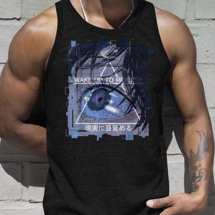 Wake Up To Reality In Japanese Vaporwave Retro Vibes Tank Top Gifts for Him