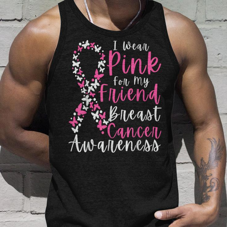 I Wear Pink For My Friend Breast Cancer Awareness Support Tank Top Gifts for Him