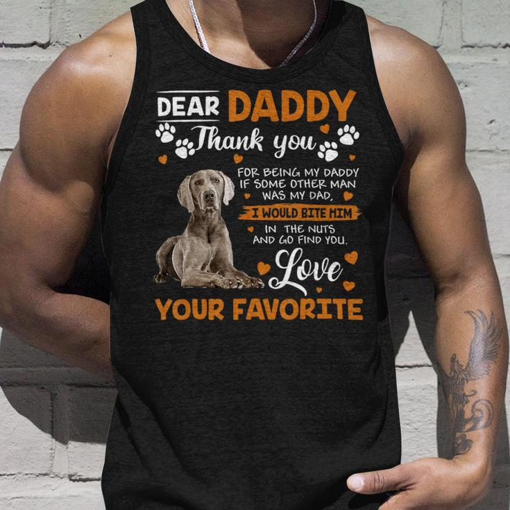 Weimaraner Dog Dear Daddy Thank You For Being My Daddy Unisex Tank Top Gifts for Him