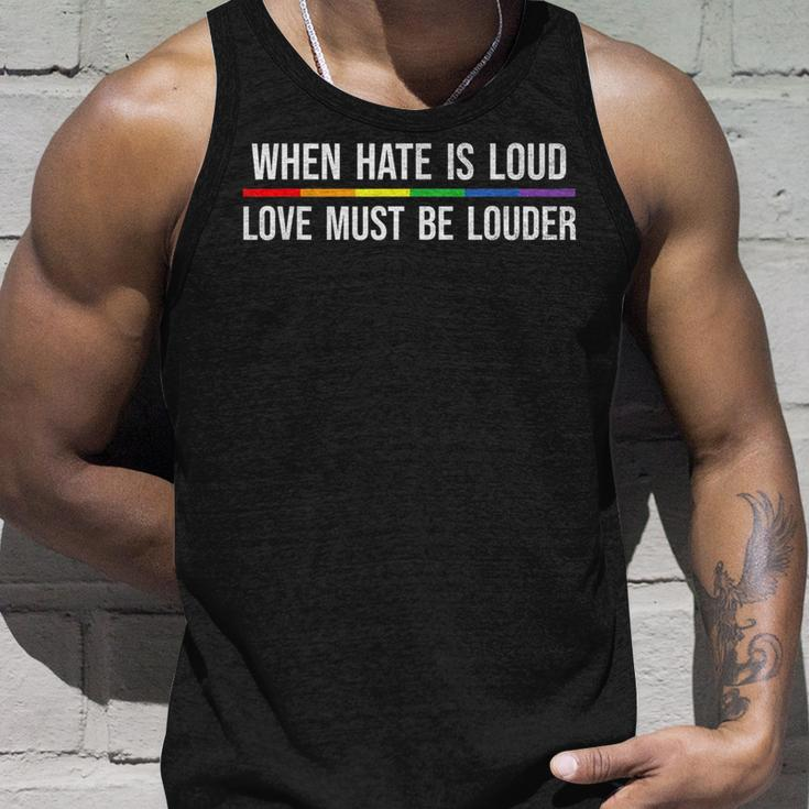 When Hate Is Loud Love Must Be Louder Lgbt Unisex Tank Top Gifts for Him