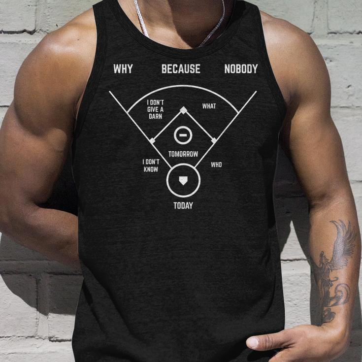 Whos On First Baseball Vintage Joke Baseball Dad For Dad Tank Top Gifts for Him