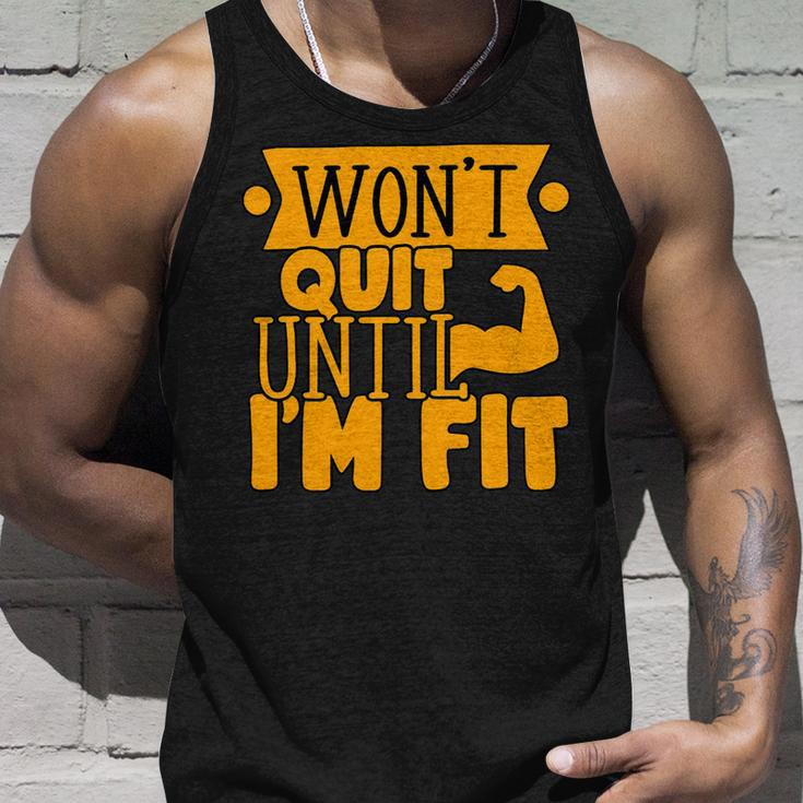 Wont Quit Until Fit Muscles Weight Lifting Body Building Unisex Tank Top Gifts for Him